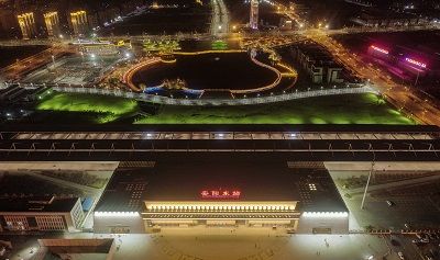 Landscape of High Speed Rail Plaza and surrounding roads in Anyang, Henan